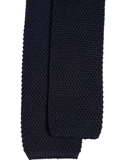 Corbata ajustable de seda azul oscuro