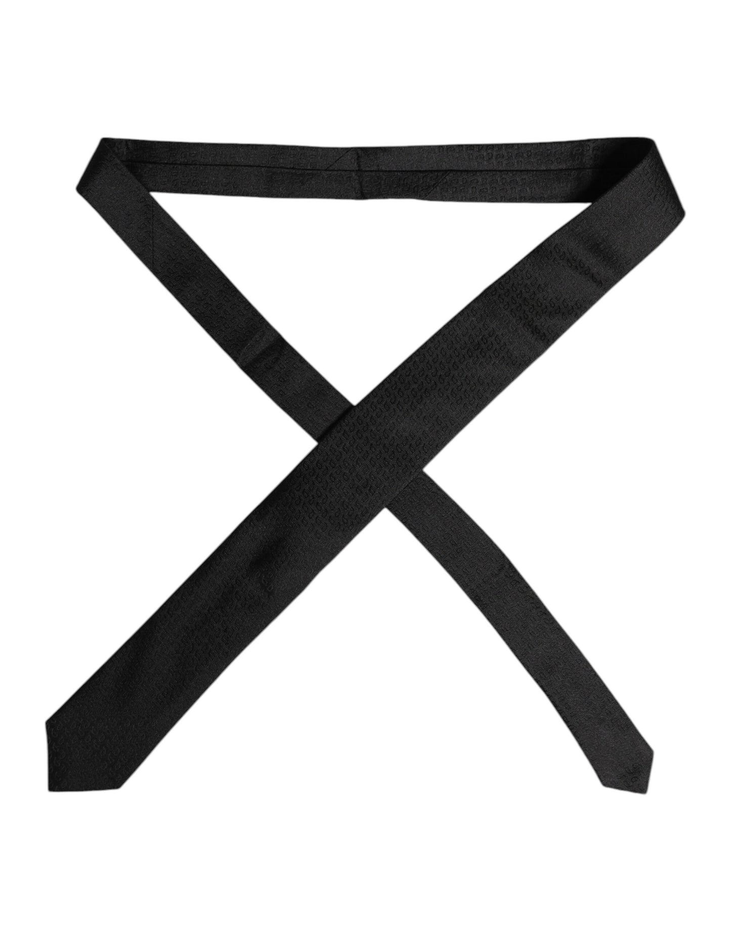 Corbata ajustable de seda con estampado negro