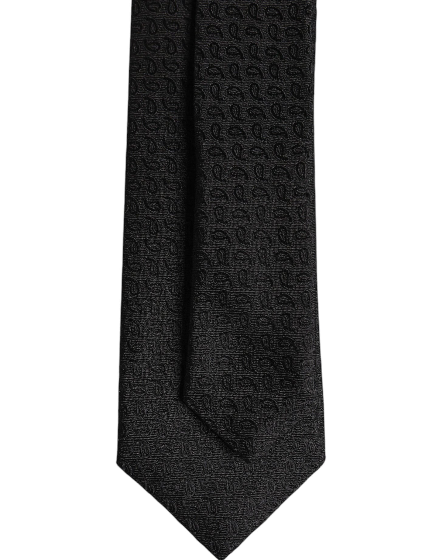 Corbata ajustable de seda con estampado negro