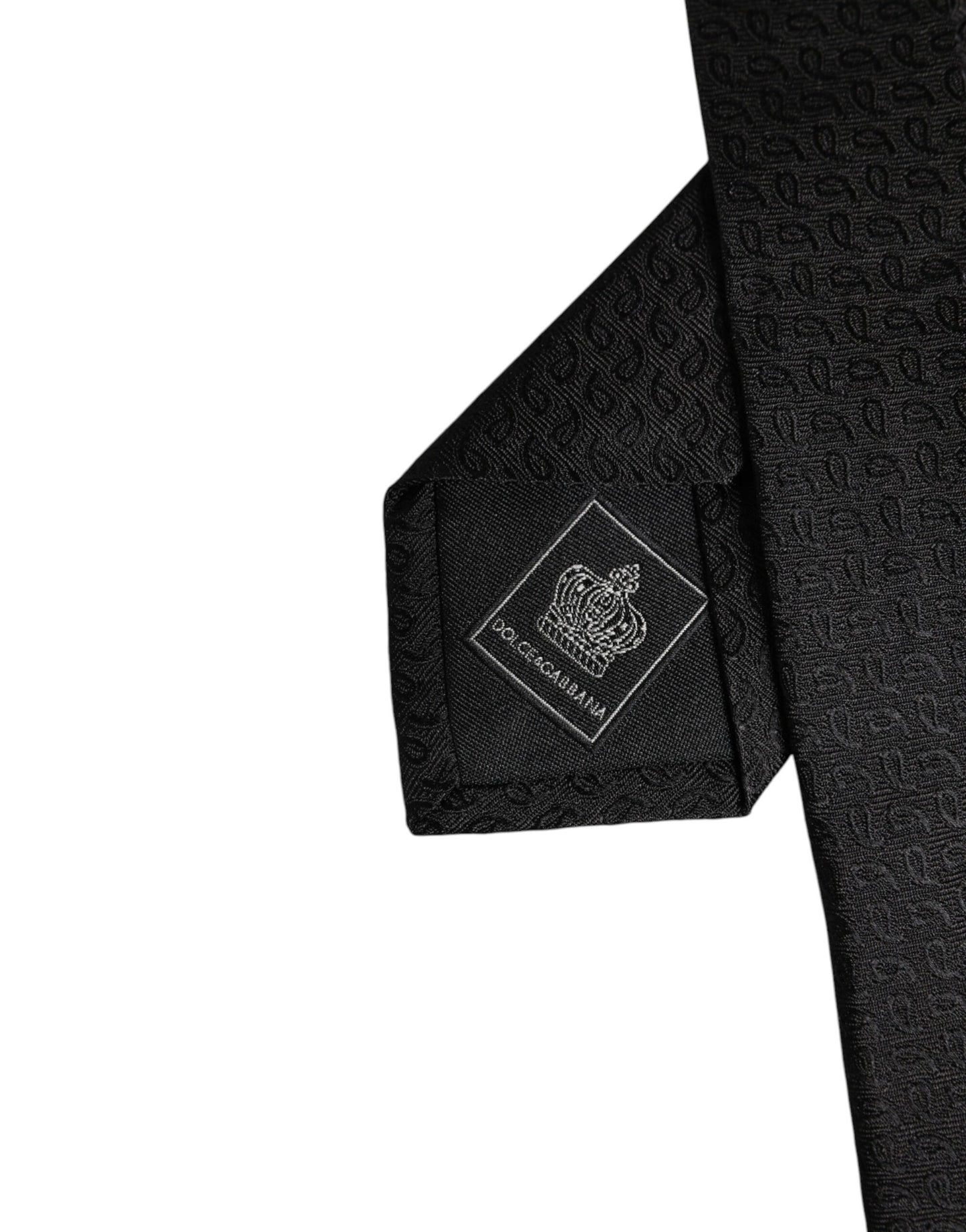 Corbata ajustable de seda con estampado negro