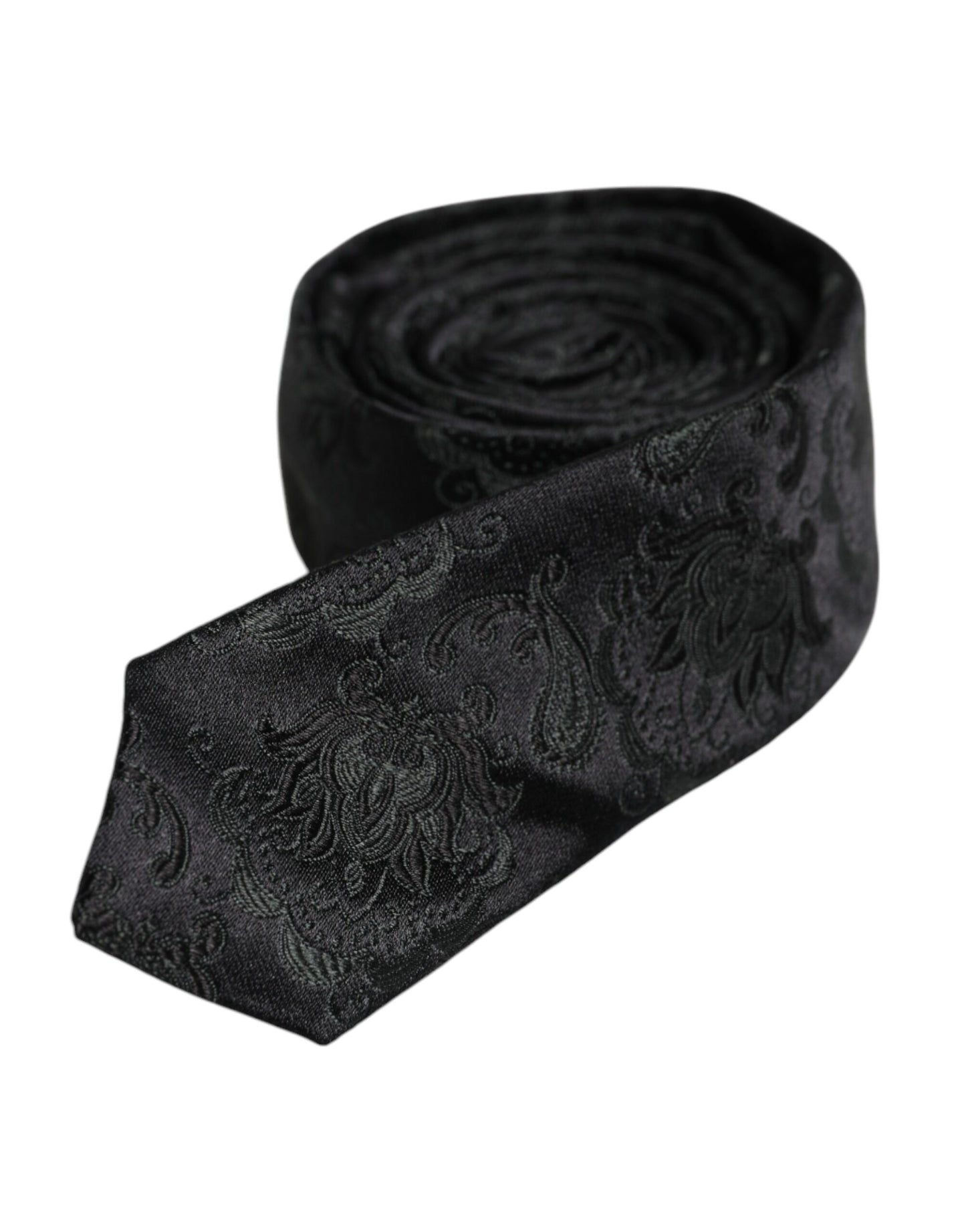 Corbata ajustable de seda floral verde oscuro