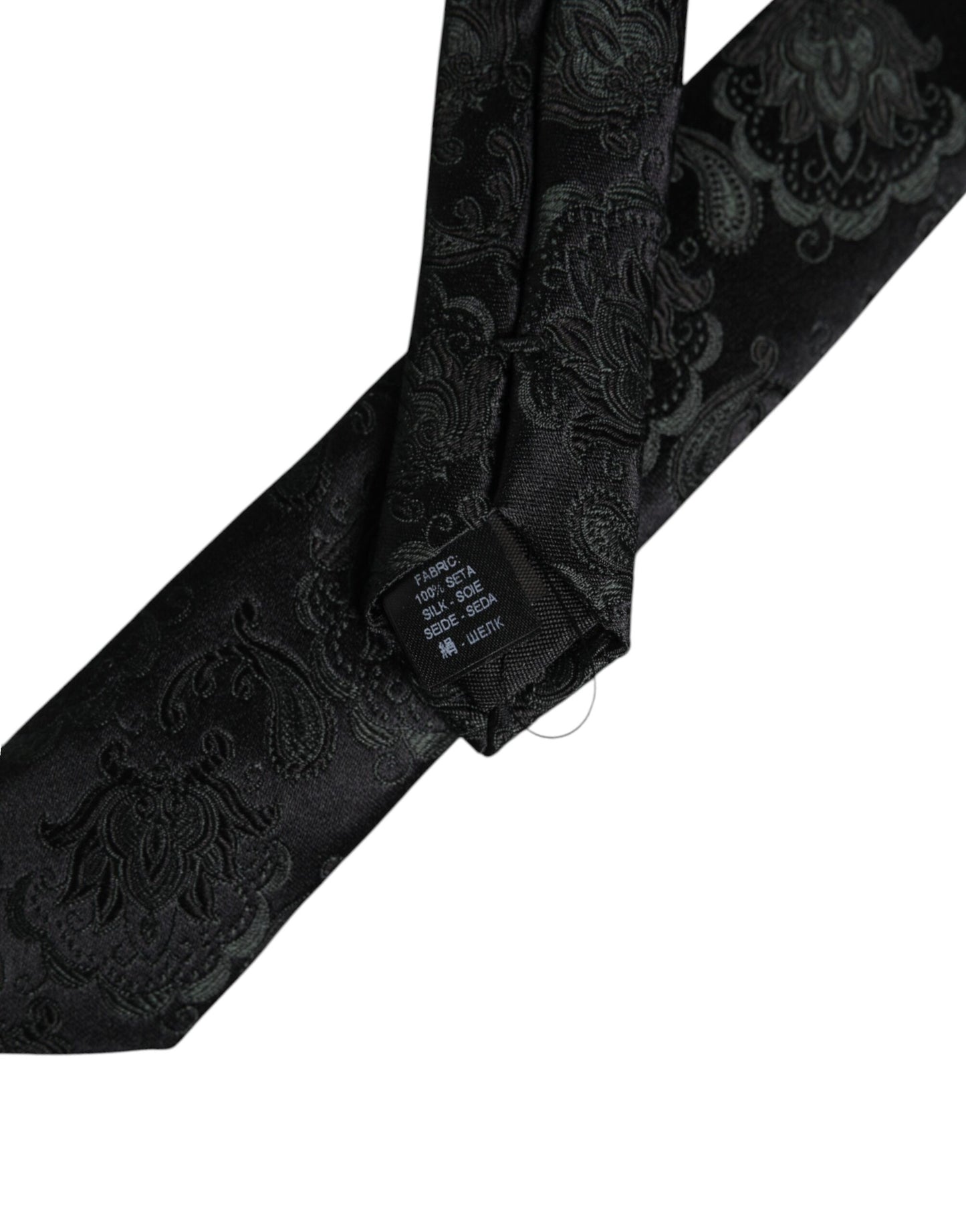 Corbata ajustable de seda floral verde oscuro