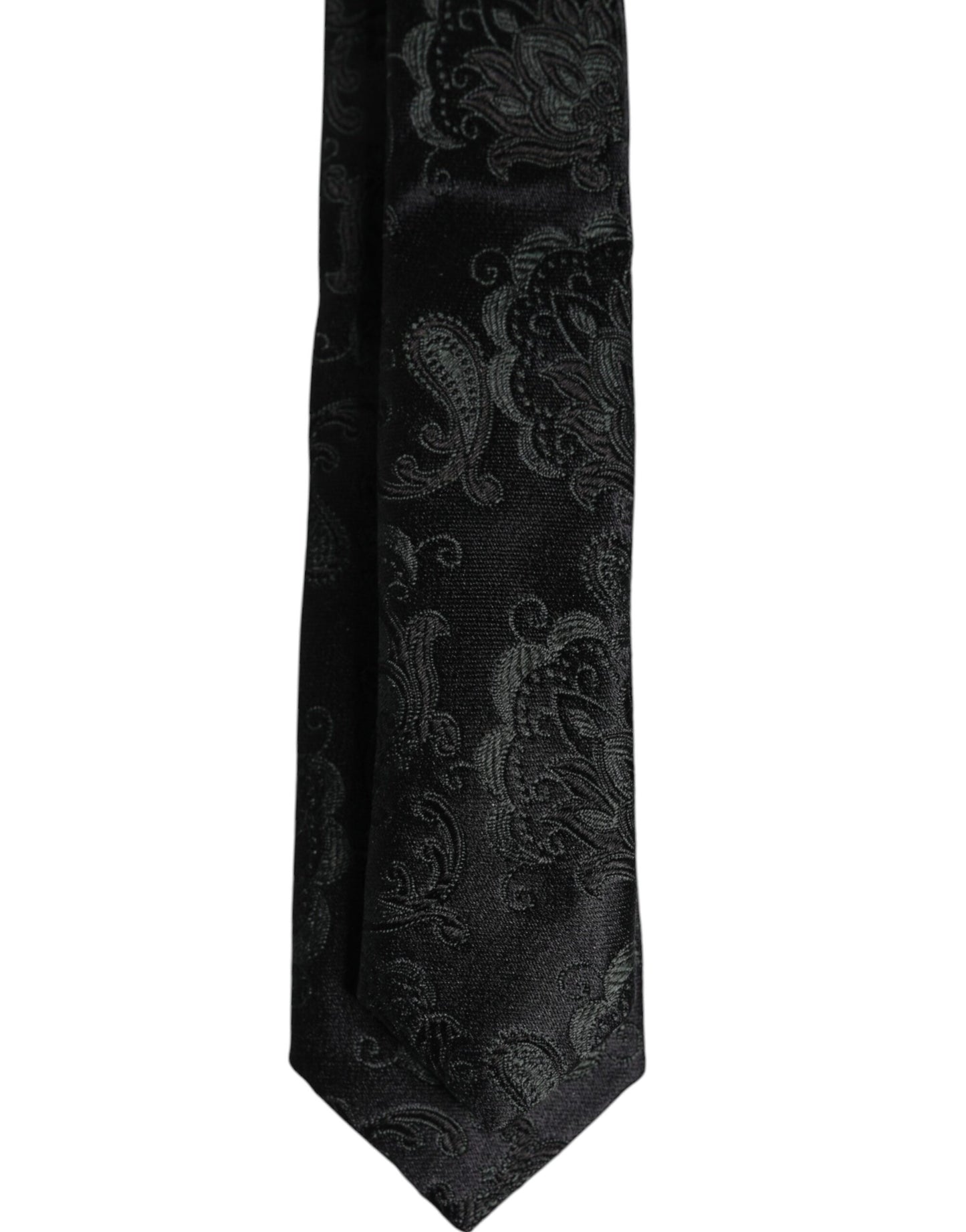 Corbata ajustable de seda floral verde oscuro