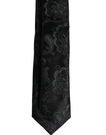 Corbata ajustable de seda floral verde oscuro