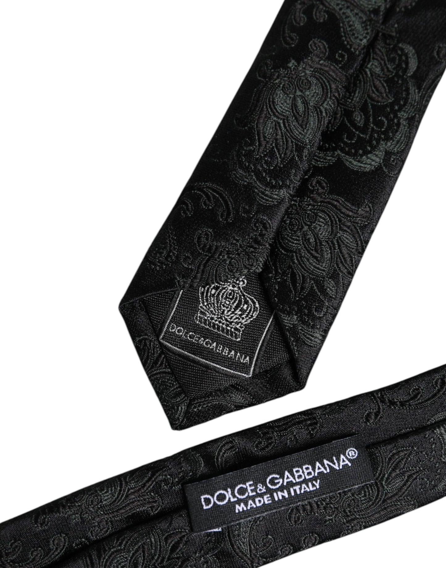 Corbata ajustable de seda floral verde oscuro