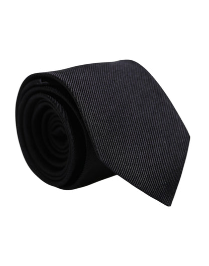 Corbata ajustable de seda negra lisa
