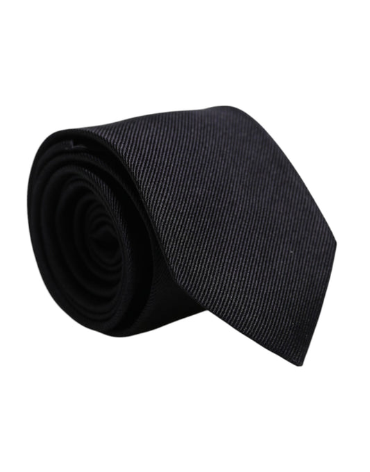 Corbata ajustable de seda negra lisa