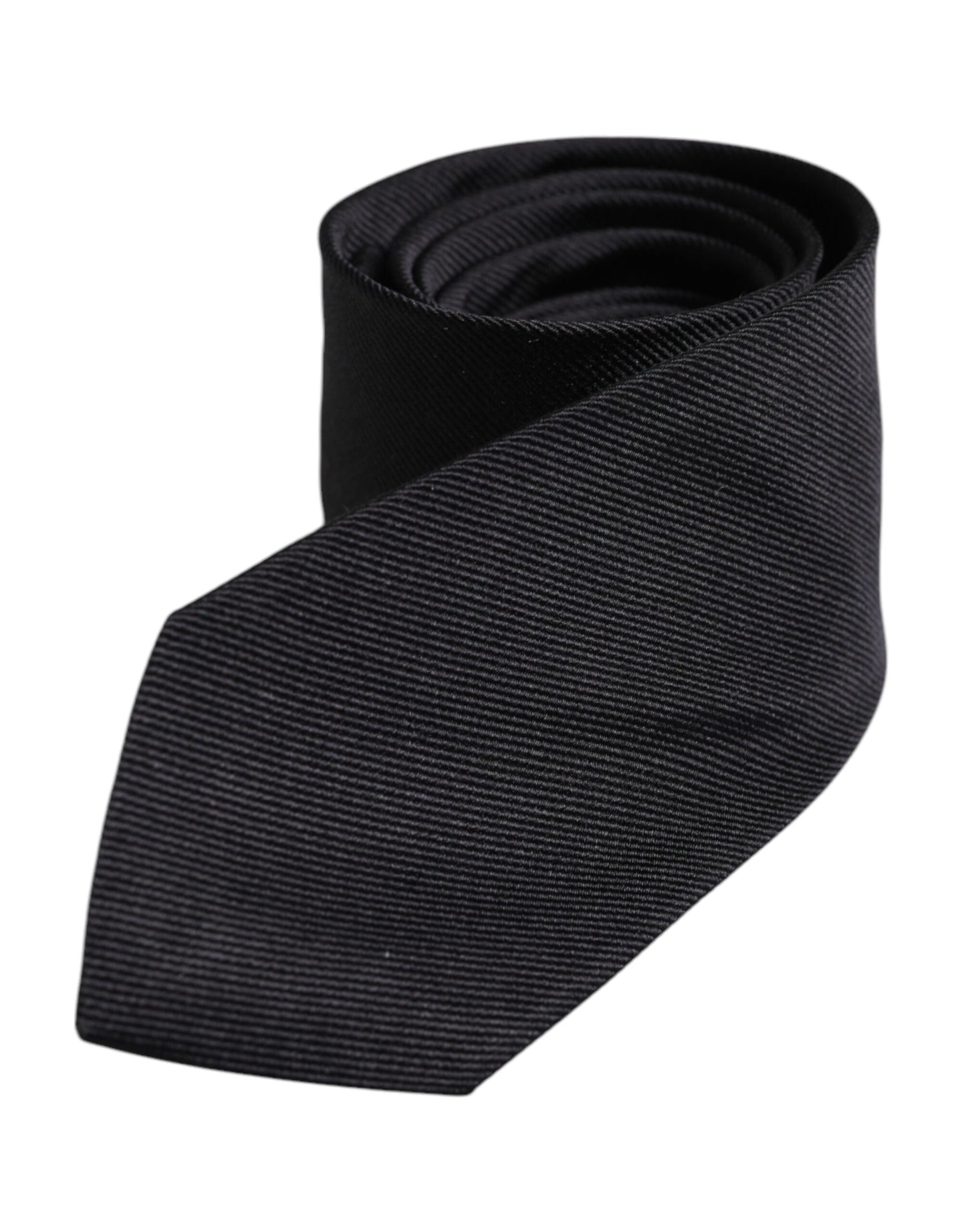 Corbata ajustable de seda negra lisa