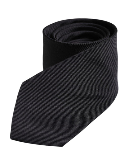 Corbata ajustable de seda negra lisa