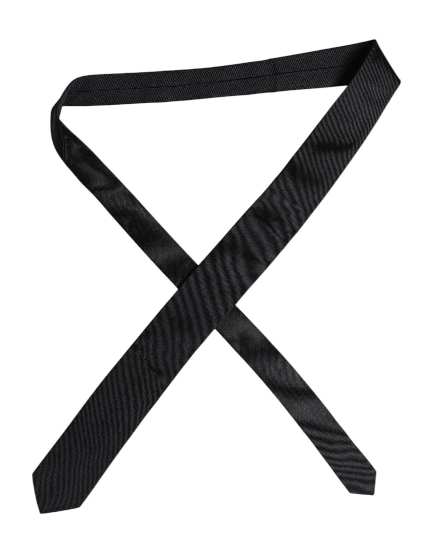Corbata ajustable de seda negra lisa