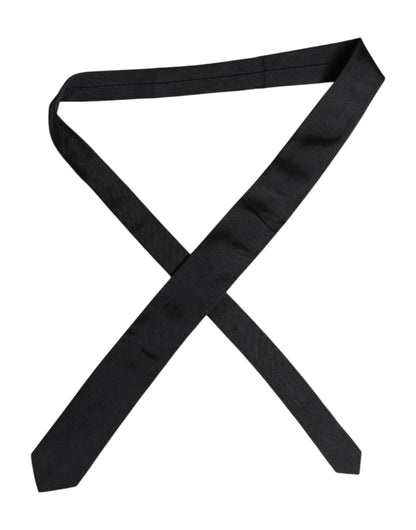 Corbata ajustable de seda negra lisa