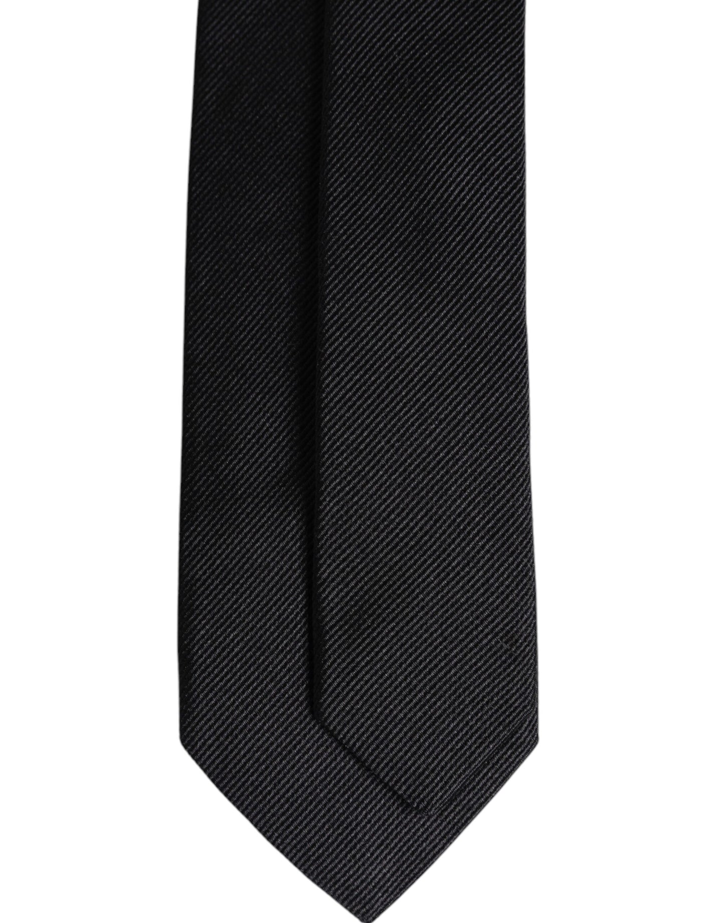 Corbata ajustable de seda negra lisa