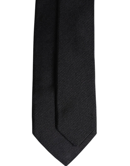 Corbata ajustable de seda negra lisa