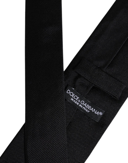Corbata ajustable de seda negra lisa