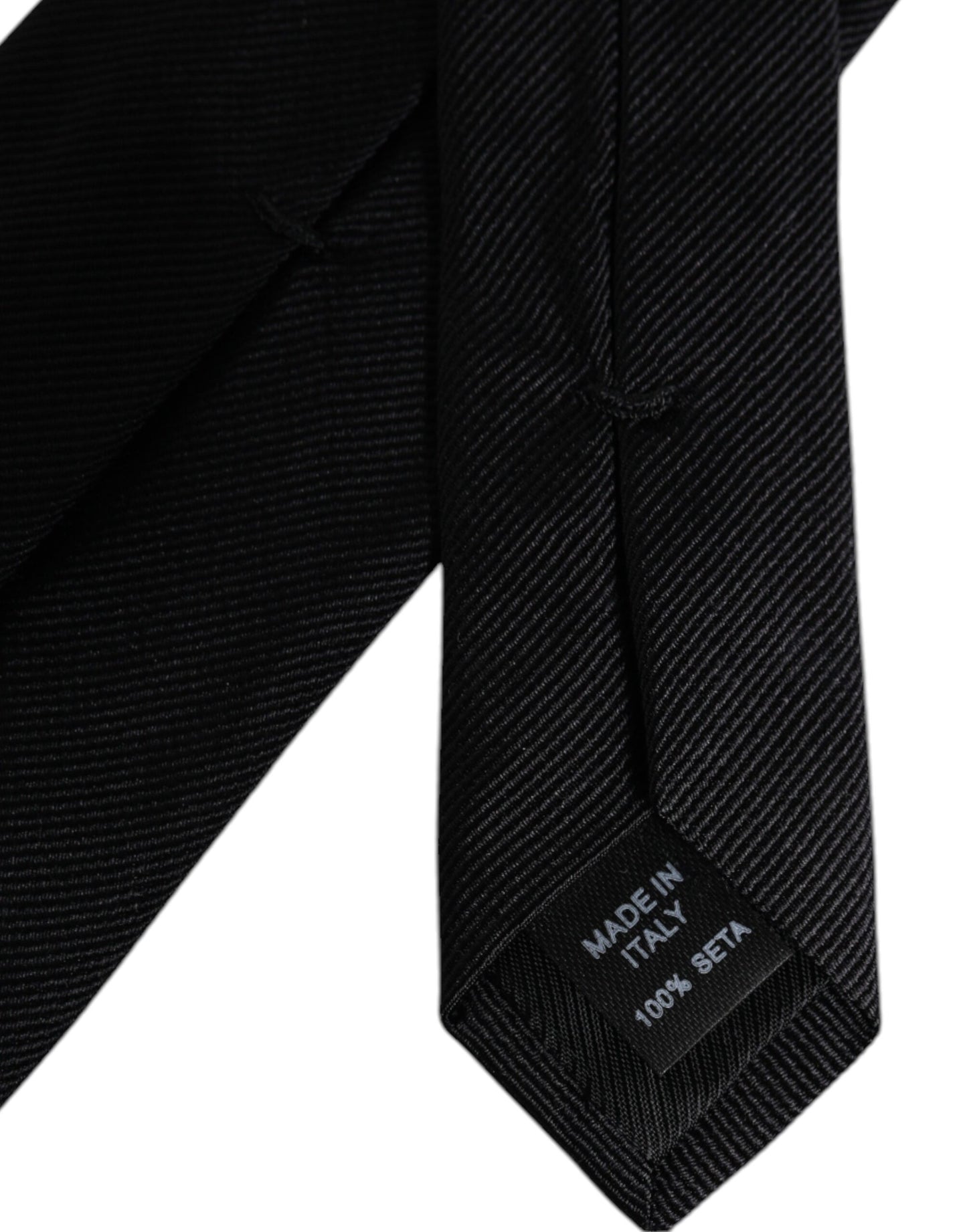 Corbata ajustable de seda negra lisa