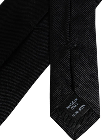 Corbata ajustable de seda negra lisa