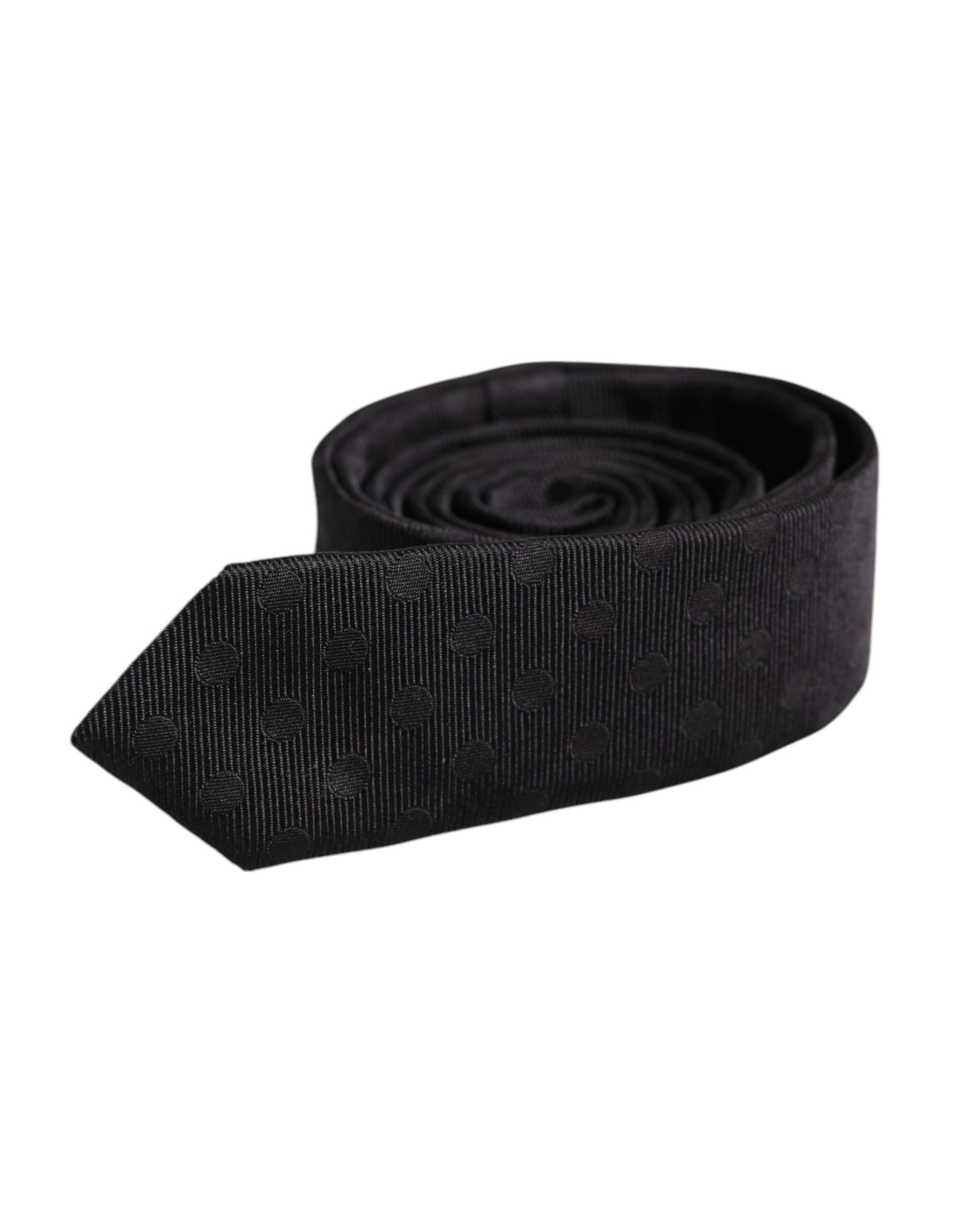 Corbata ajustable de seda con círculos negros