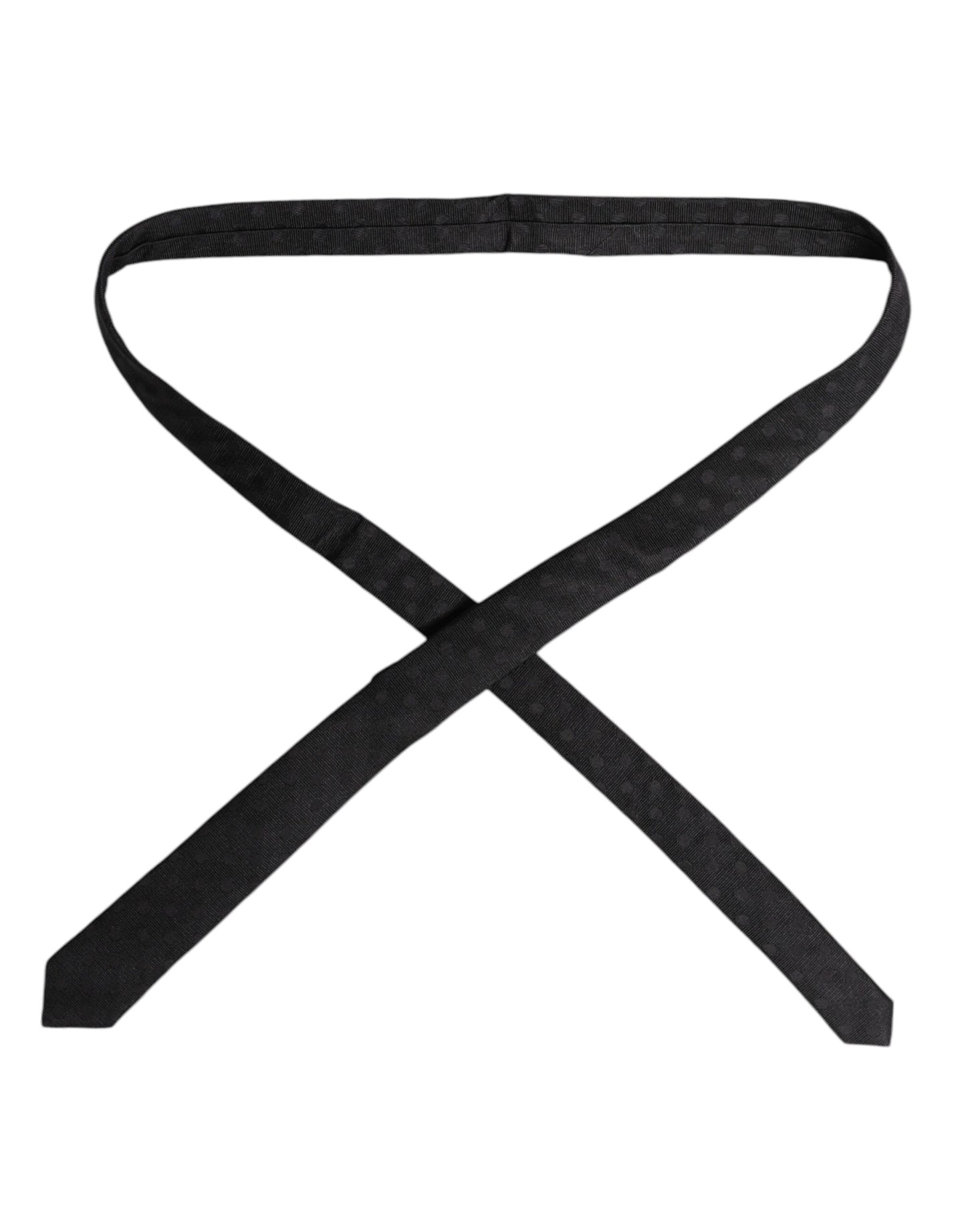 Corbata ajustable de seda con círculos negros