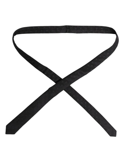 Corbata ajustable de seda con círculos negros