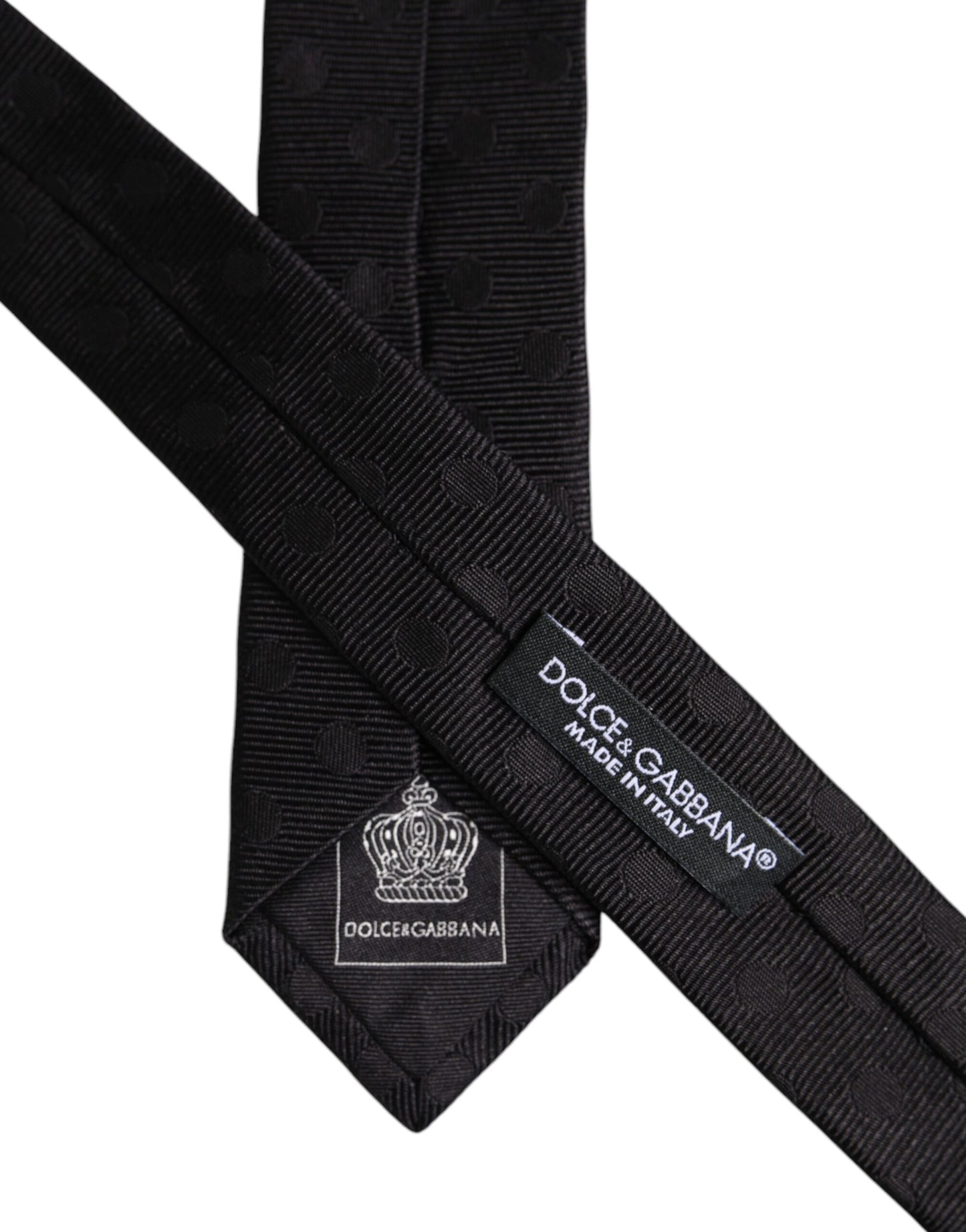 Corbata ajustable de seda con círculos negros