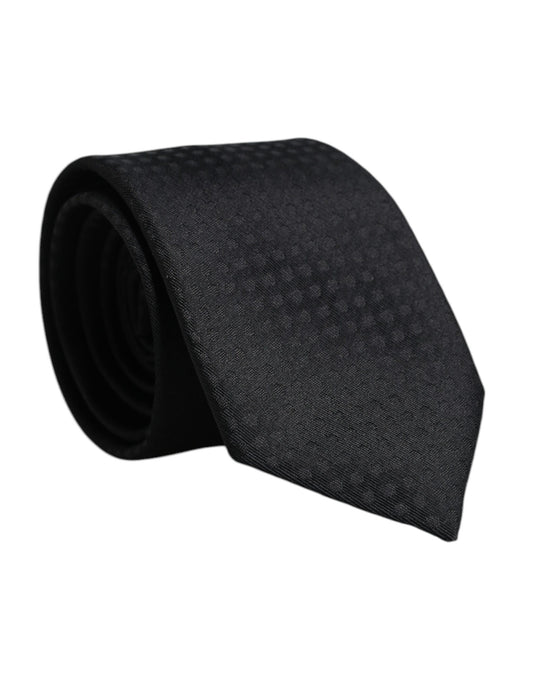 Corbata ajustable de seda con círculos negros