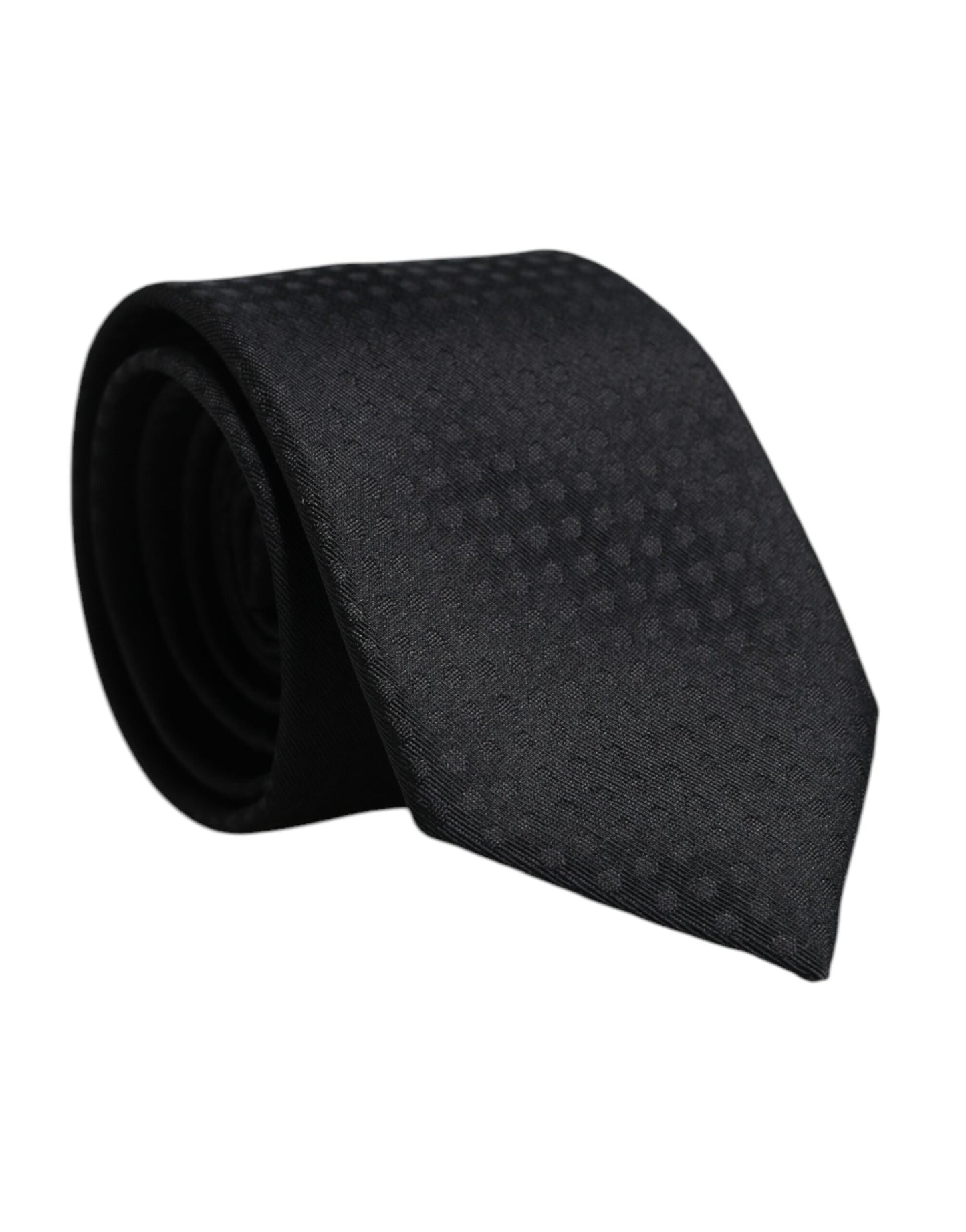 Corbata ajustable de seda con círculos negros