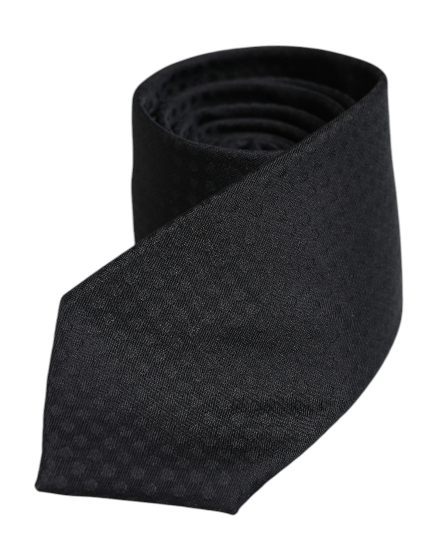 Corbata ajustable de seda con círculos negros