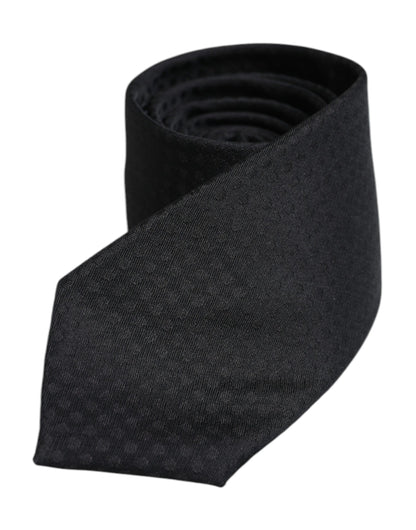 Corbata ajustable de seda con círculos negros