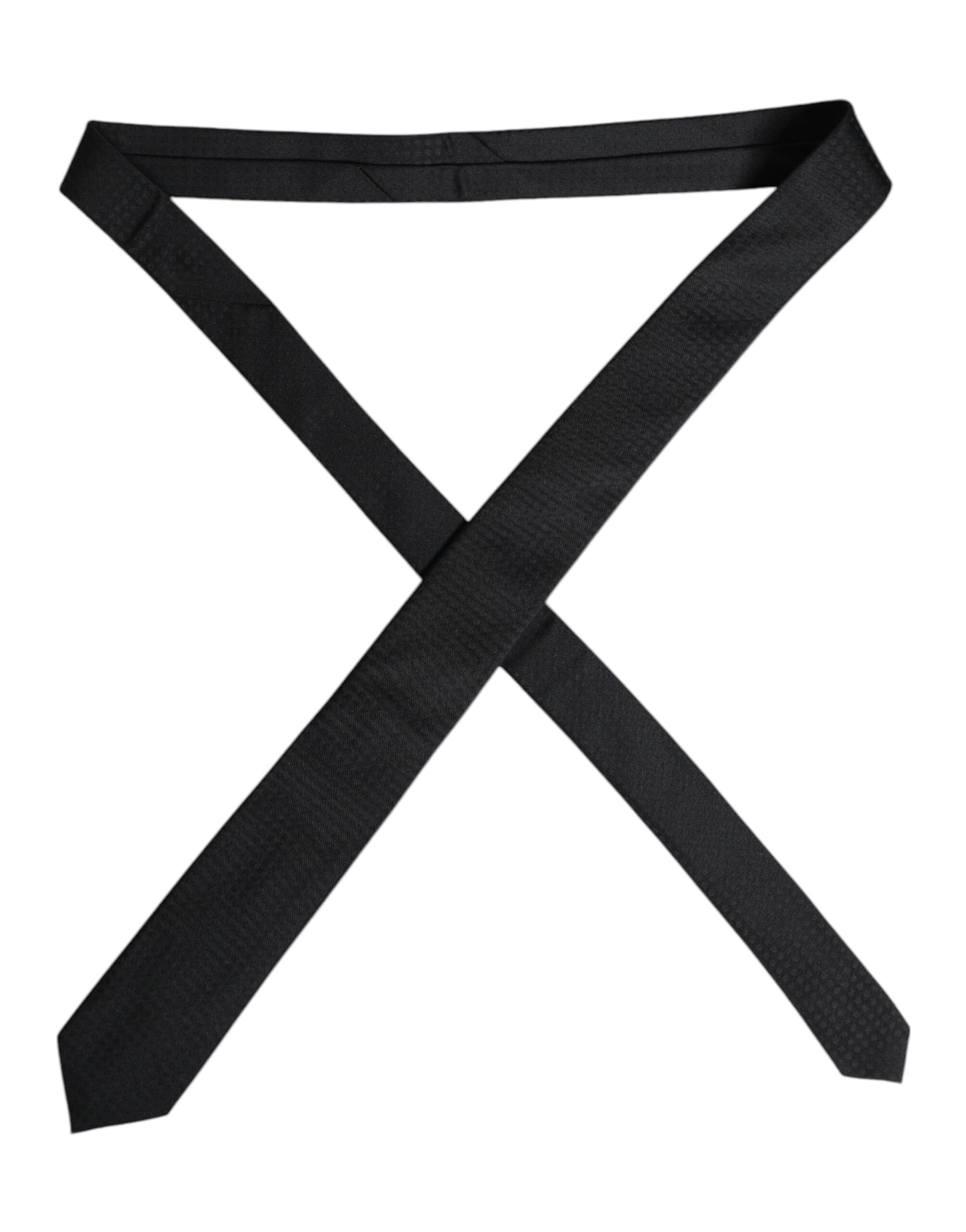 Corbata ajustable de seda con círculos negros