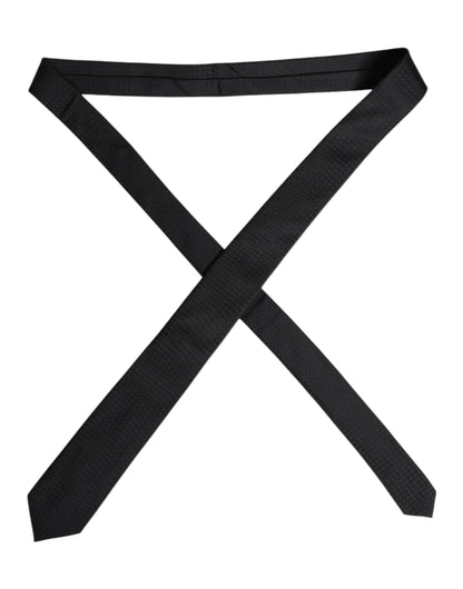 Corbata ajustable de seda con círculos negros