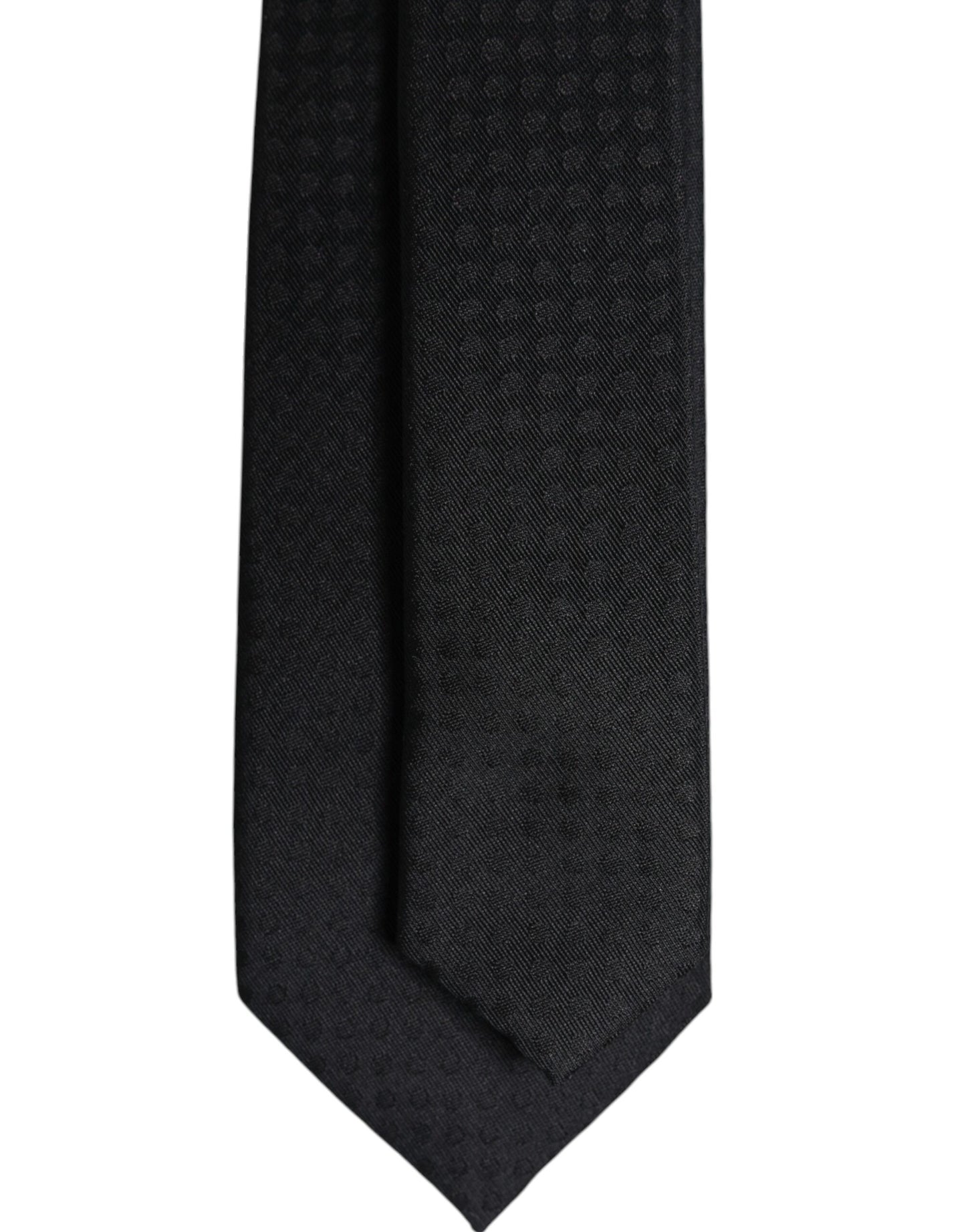 Corbata ajustable de seda con círculos negros
