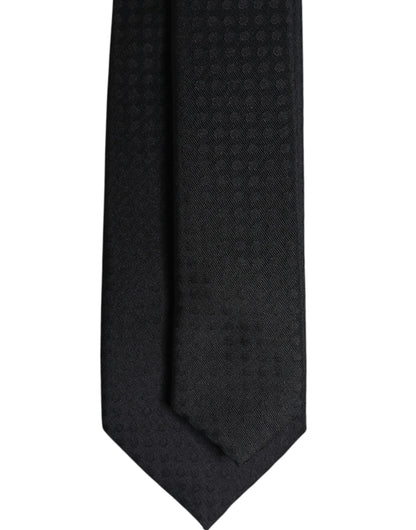 Corbata ajustable de seda con círculos negros