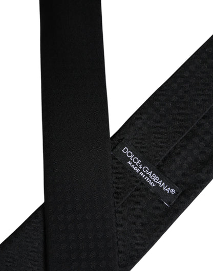 Corbata ajustable de seda con círculos negros