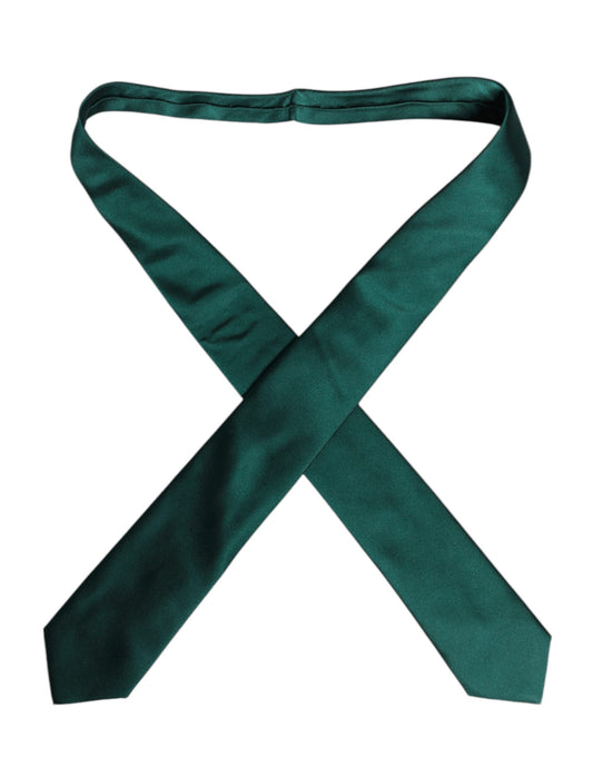 Corbata ajustable de algodón verde sólido