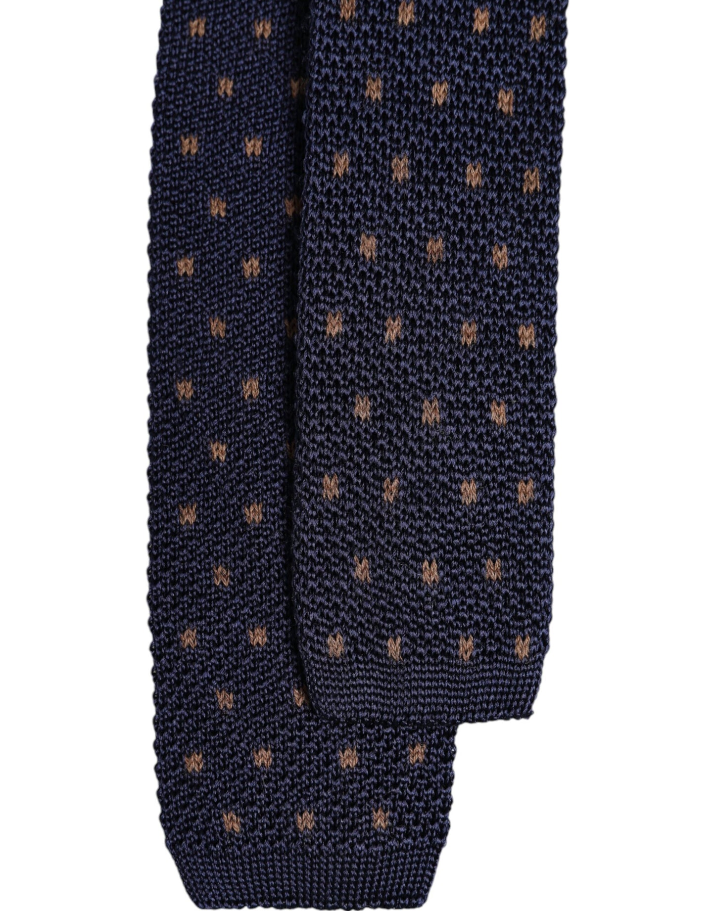 Corbata ajustable de seda con lunares azules
