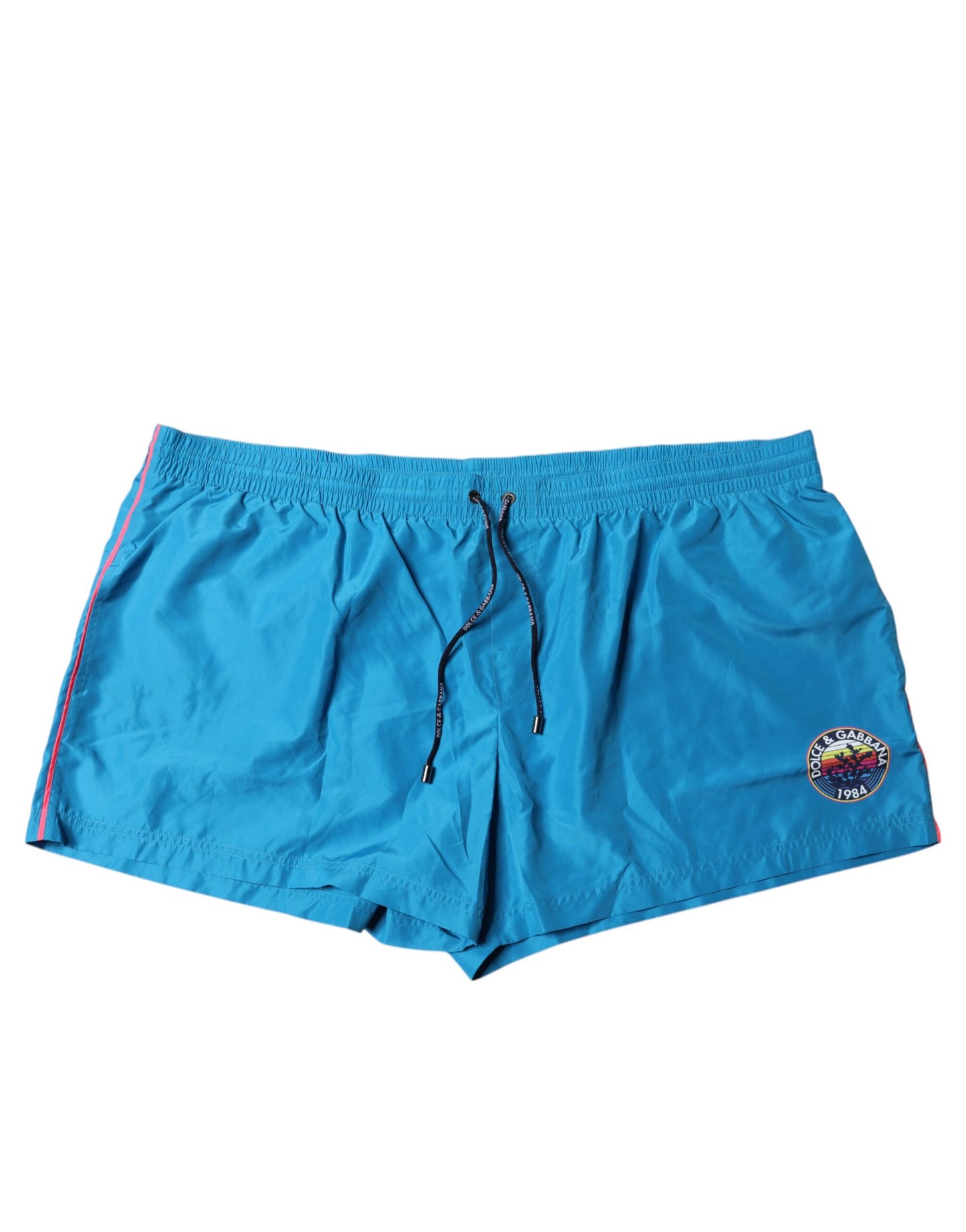 Traje de baño de dos piezas con shorts de playa y logo turquesa
