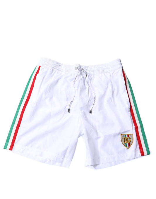 Traje de baño de dos piezas con pantalones cortos y rayas blancas