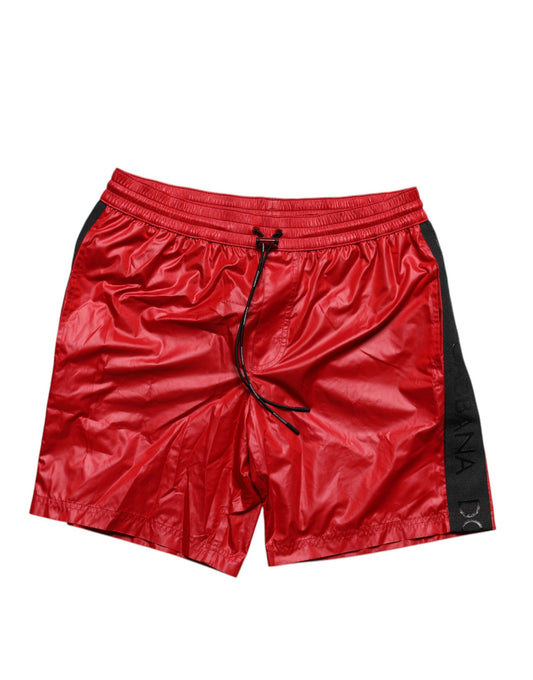 Traje de baño de dos piezas de poliéster rojo para playa