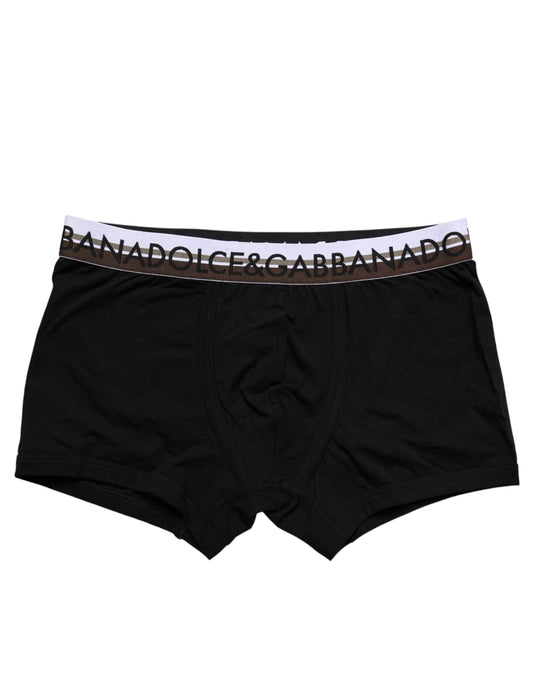 Ropa interior tipo bóxer regular de algodón elástico negro