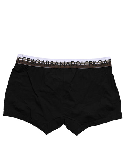 Ropa interior tipo bóxer regular de algodón elástico negro