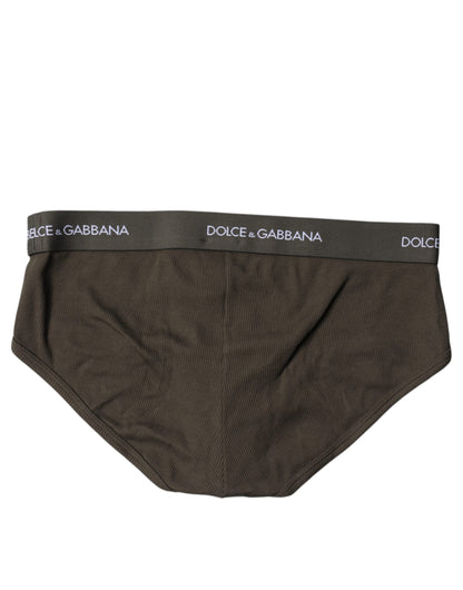Ropa interior tipo slip de algodón gris para hombre