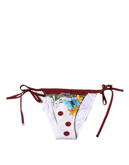 Traje de baño de bikini con estampado floral blanco