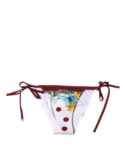 Traje de baño de bikini con estampado floral blanco
