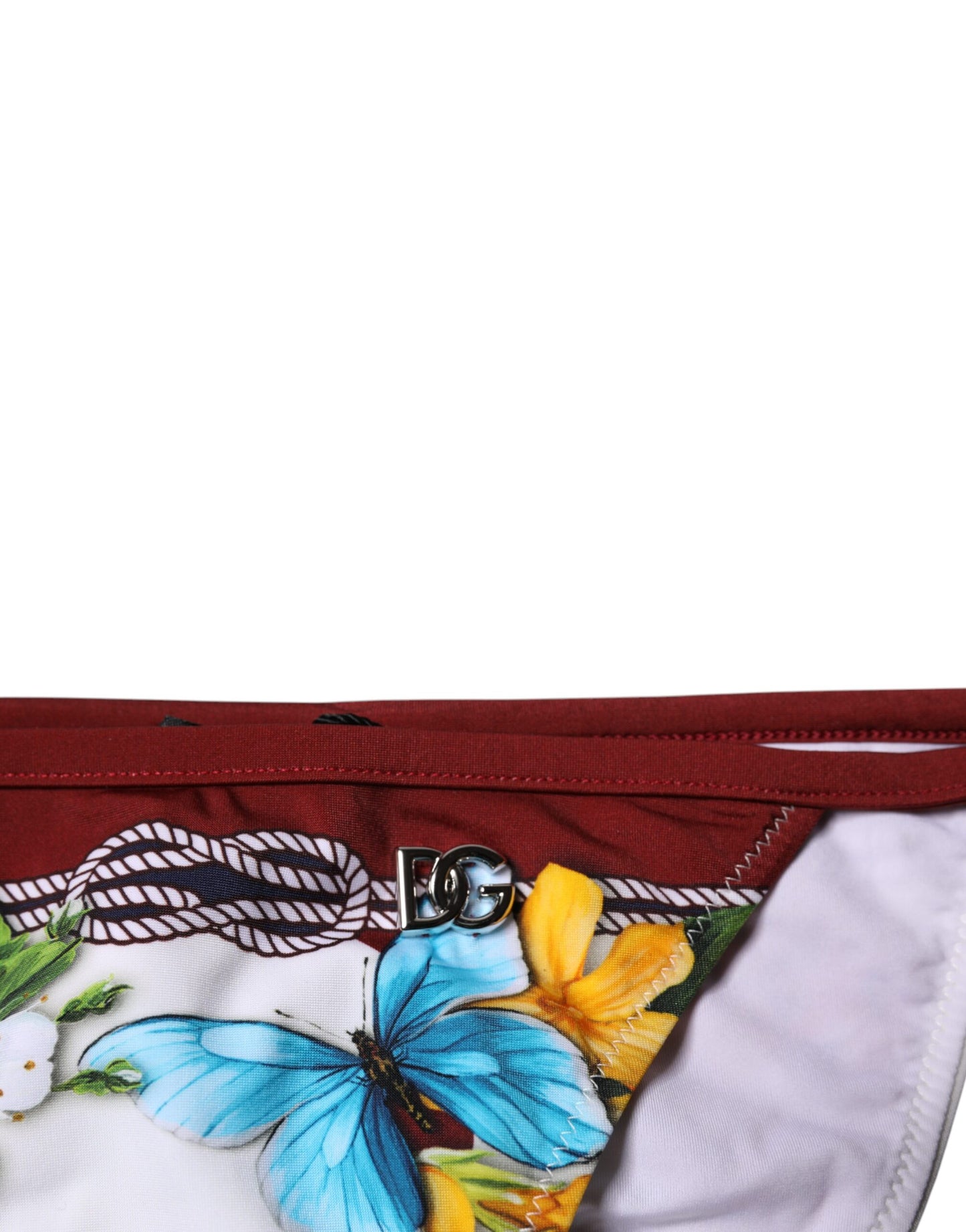 Traje de baño de bikini con estampado floral blanco