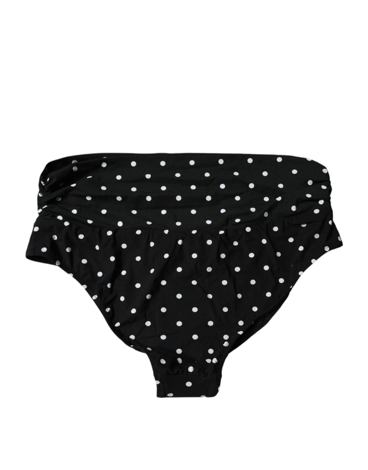 Traje de baño de lunares negros con parte inferior de bikini
