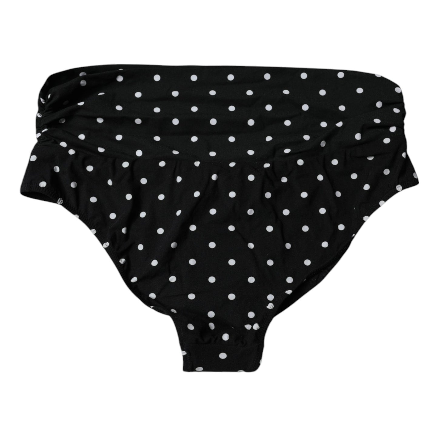 Traje de baño de lunares negros con parte inferior de bikini