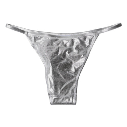 Parte inferior del bikini de poliéster plateado para playa