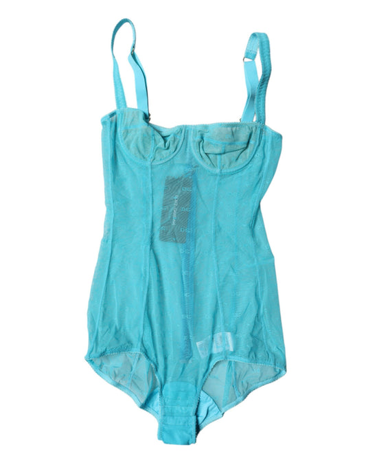 Body con sujetador balconette de tul azul