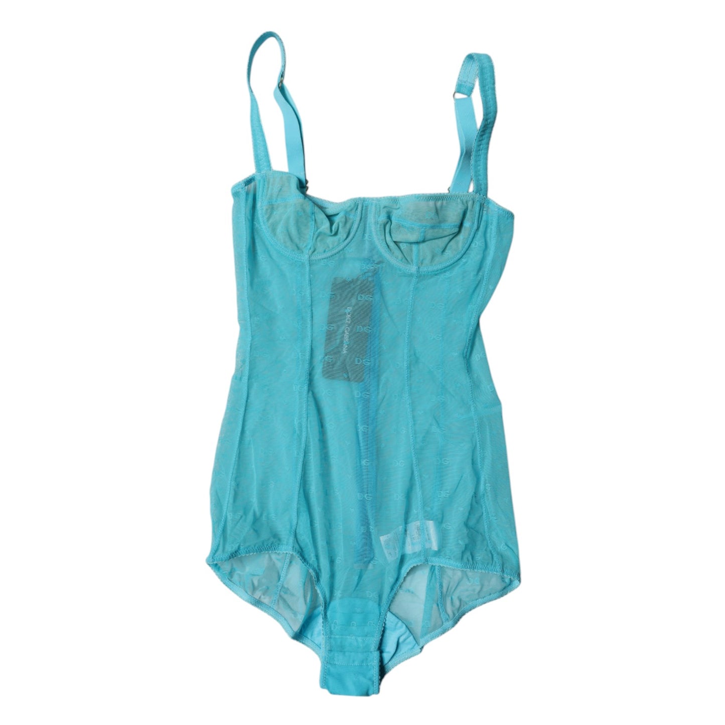 Body con sujetador balconette de tul azul