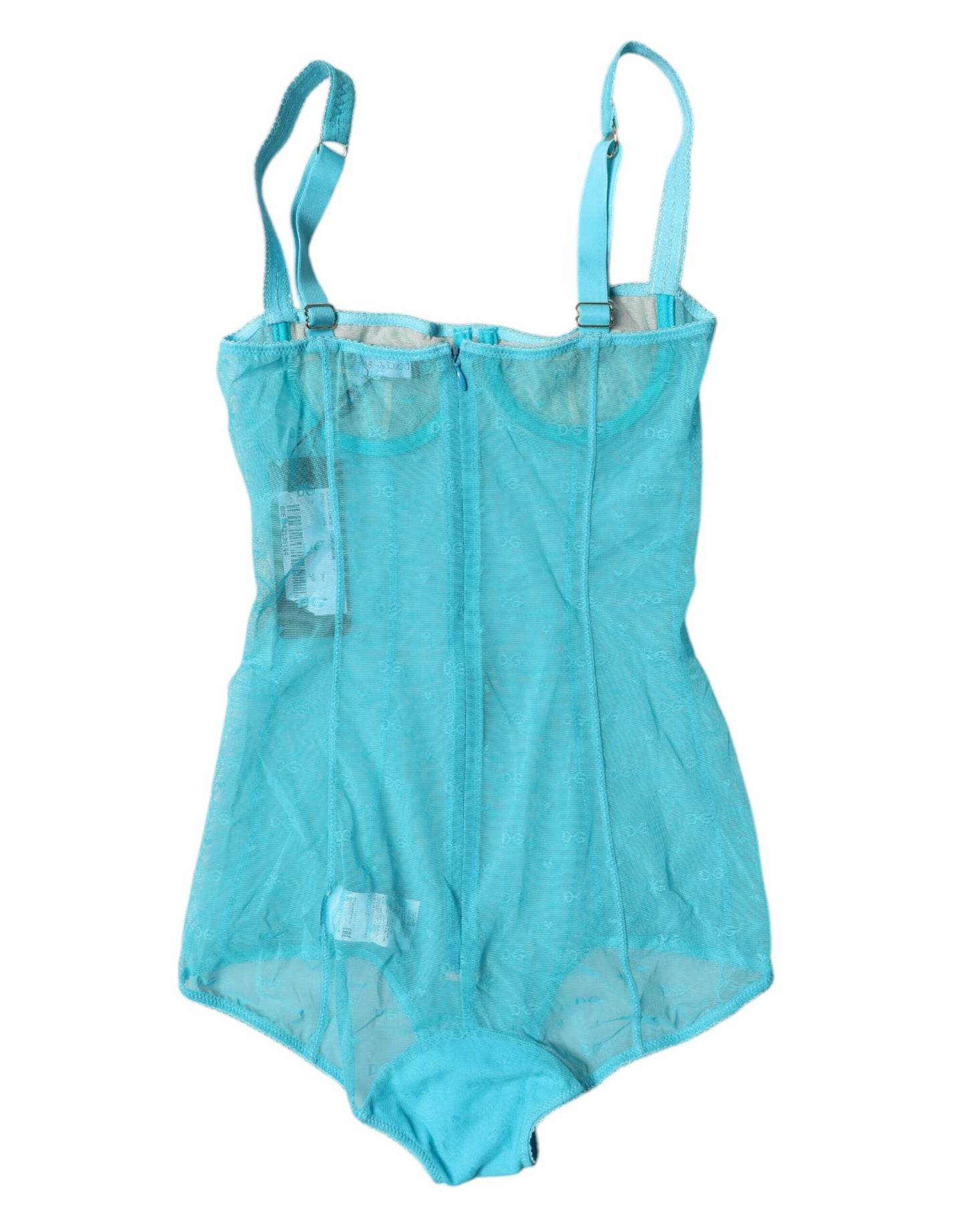Body con sujetador balconette de tul azul